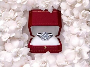solitario di diamante per la dichiarazione di matrimonio